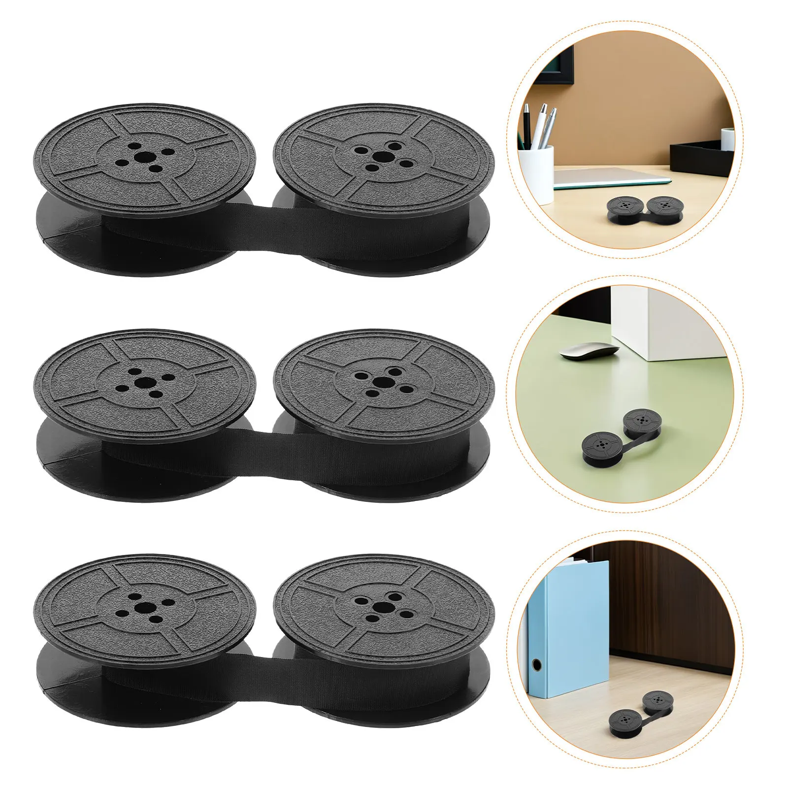5Pcs Ribbon Replacement Black Ink Ribbon For Retro Office Decor Twin Spool Wide Compatibility Vintage