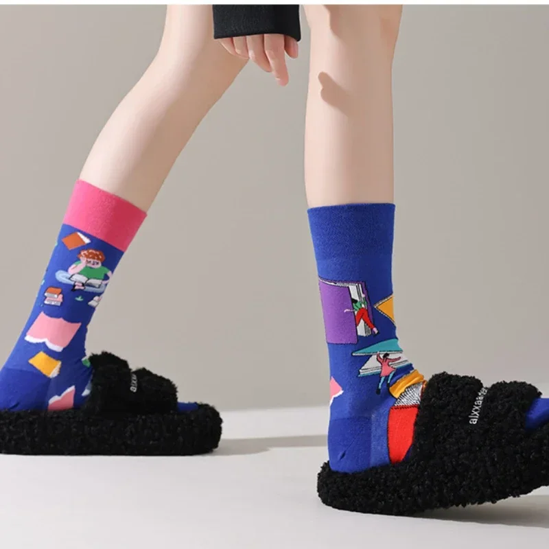 1 คู่ถุงเท้าผู้หญิง Original AB ถุงเท้า Van Gogh ประภาคารสัตว์ทะเลถุงเท้า Four Seasons Unisex สําหรับของขวัญวันเกิด