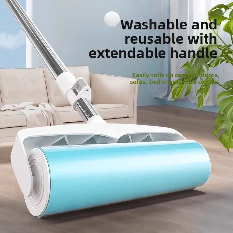 

Powerful Long Rod Sticky Hair Remover Roller for Clothes Bed Dust Cleaning Floor Cleaning Tool Easy to Wash Synthetic Glue