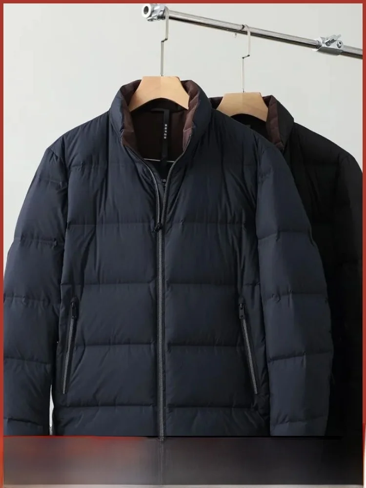 

Highly Fluffy Du down Jaet Men's Thiened Stand Collar Comfortable Outdoor Autumn Winter Bread Sle down Jaet