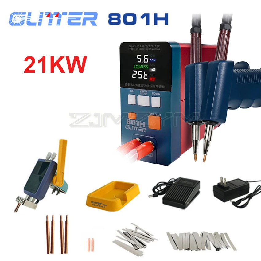 

801H Spot Welding Machine 21KW 3500A Pulse Butt Welder 110-240V Power Battery Aluminum Nickel Single Battery Spot Welder