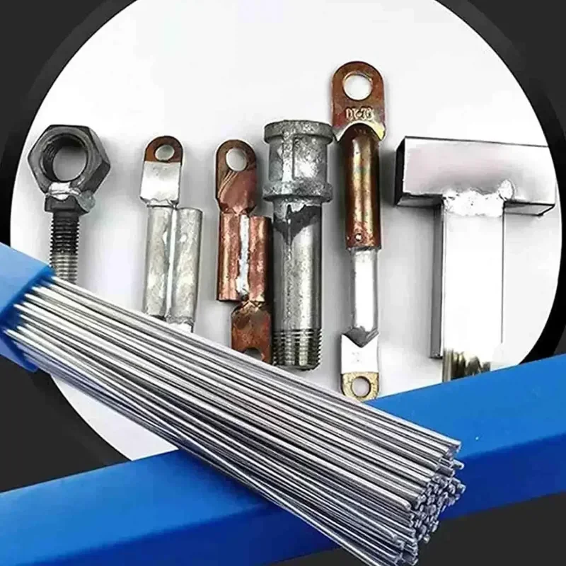 200/10Pcs Aluminum Welding Rods Low Temperature Easy Melt Universal Silver Welding Cored Wire Rod Solder Repair Holes Hand Tools