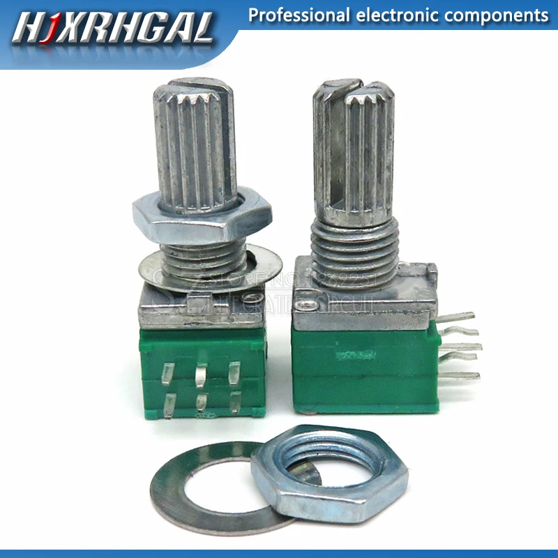 5pcs RK097G 5K 10K 20K 50K 100K 500K B5K with a switch audio 6pin shaft 15mm  amplifier sealing potentiometer hjxrhgal