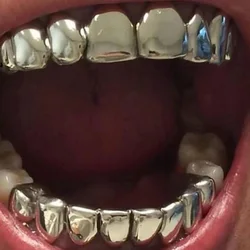 RACHELZ-Grelha De Dentes Brilhante Para Homens e Mulheres, Hip Hop, Banhado A Ouro 14K, Tampas De Dentes, Decoração, Jóias, Venda Quente, 8, 8