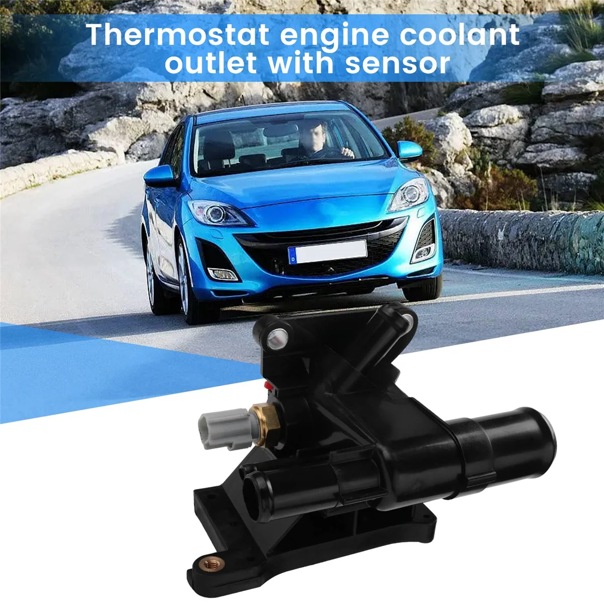 محرك ترموستات منفذ مياه النمل مع مستشعر ، جديد ، مازدا 3 ، 5 ، 6 ، مبرد ، 2.0 لتر-L4 ، فورد LF941517Z