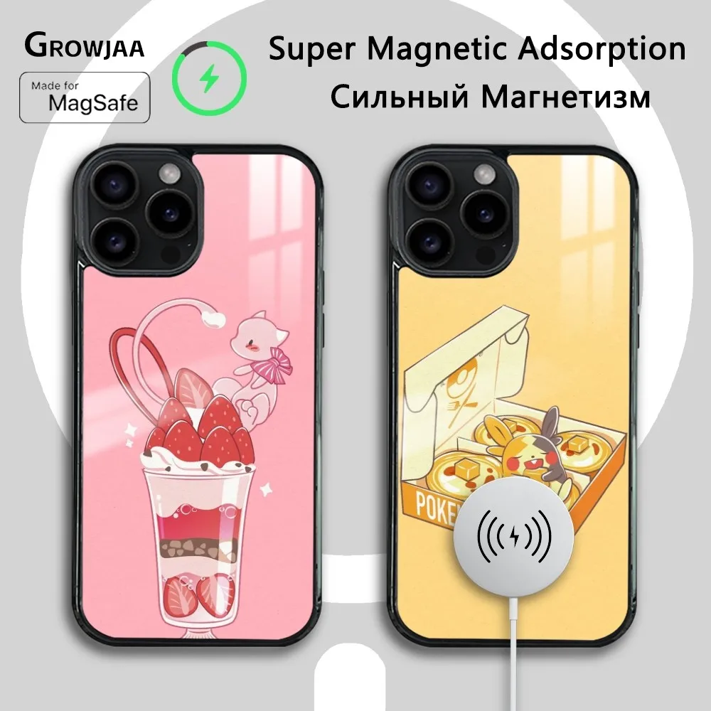 Sundae Mewtwo casing ponsel lucu, penutup magnetik nirkabel cermin Magsafe Mini untuk iPhone 16 15 14 13 12 11 Pro Max Plus