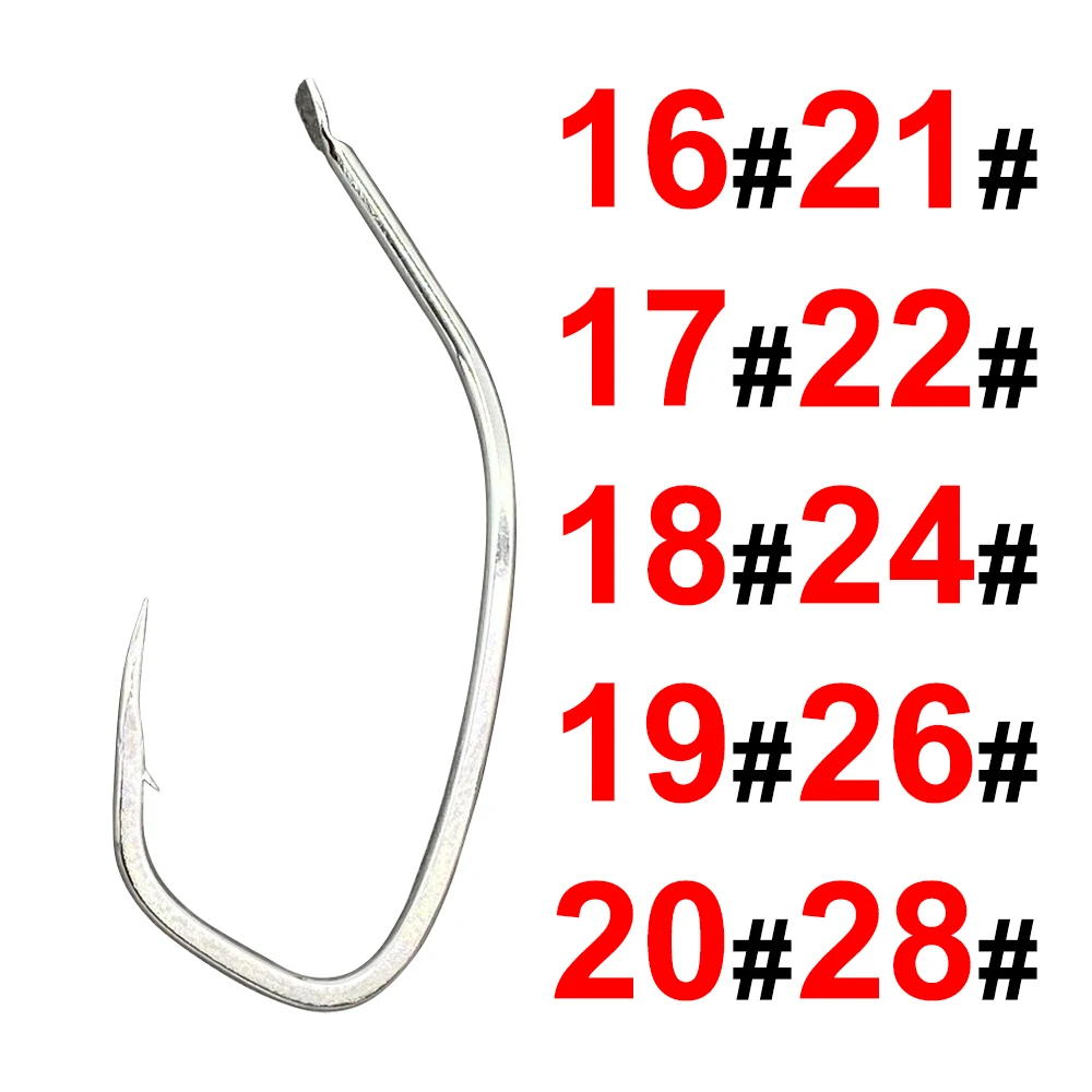 50Pcs barb  Sea bass  bevel  flat  Crooked handle  Long handle  Luya  Live shrimp on bait  Bass hook