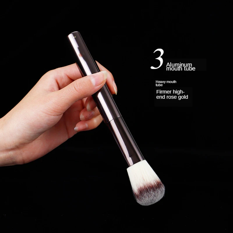 Hourglass No2 Round Headed Blusher Brush Face Highlights Blush Makeup Brush Large Arched Brush Head Vegan Fiber Bristles