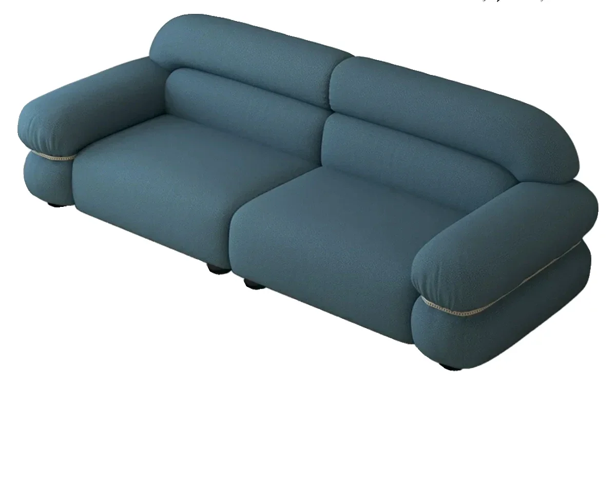 أريكة إيطالية بسيطة على الطراز الكريمي، أريكة قماشية صغيرة لغرفة المعيشة #1