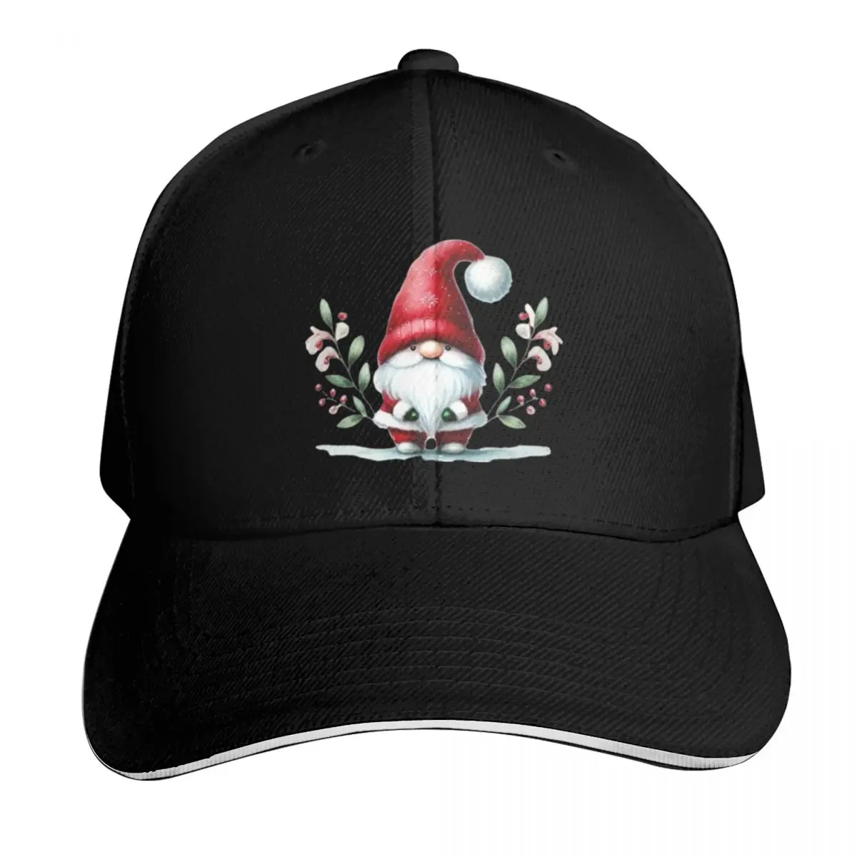 Festive Gnome Greetings Baseball Cap Adjustable Buckle Closure Moisture Wicking Quick Dry Curved Brim Classic Fit