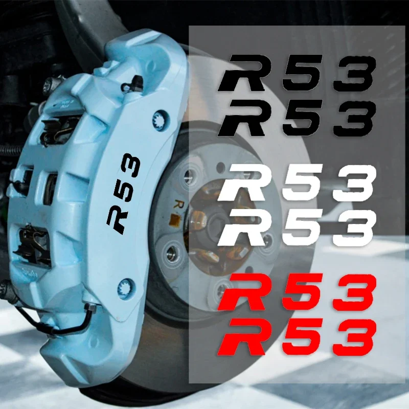 6pcs/set Caliper Cover Vinyl Sticker for MINI R53 Logo Coopers R52 R54 R55 R56 R57 R59 F54 F55 F56 F57 Clubman Car Modification