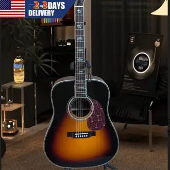 Klasyczna gitara w kolorze zachodzącego słońca, seria D 45, oryginalny styl bluesowy, country, folk, odpowiednia dla początkujących i profesjonalistów.