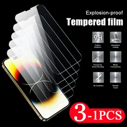 3/1Pcs phone screen protector for iphone tempered glass film 15 Pro Max 14 Plus 13 12 Mini 11 XR XS Max X Glass smartphone