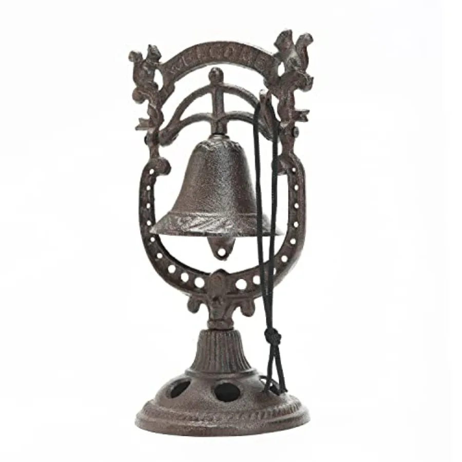 

Классический чугунный настольный колокольчик для сервировки стола - Колокольчик в форме милой белки - Кованые железные украшения для стола - P