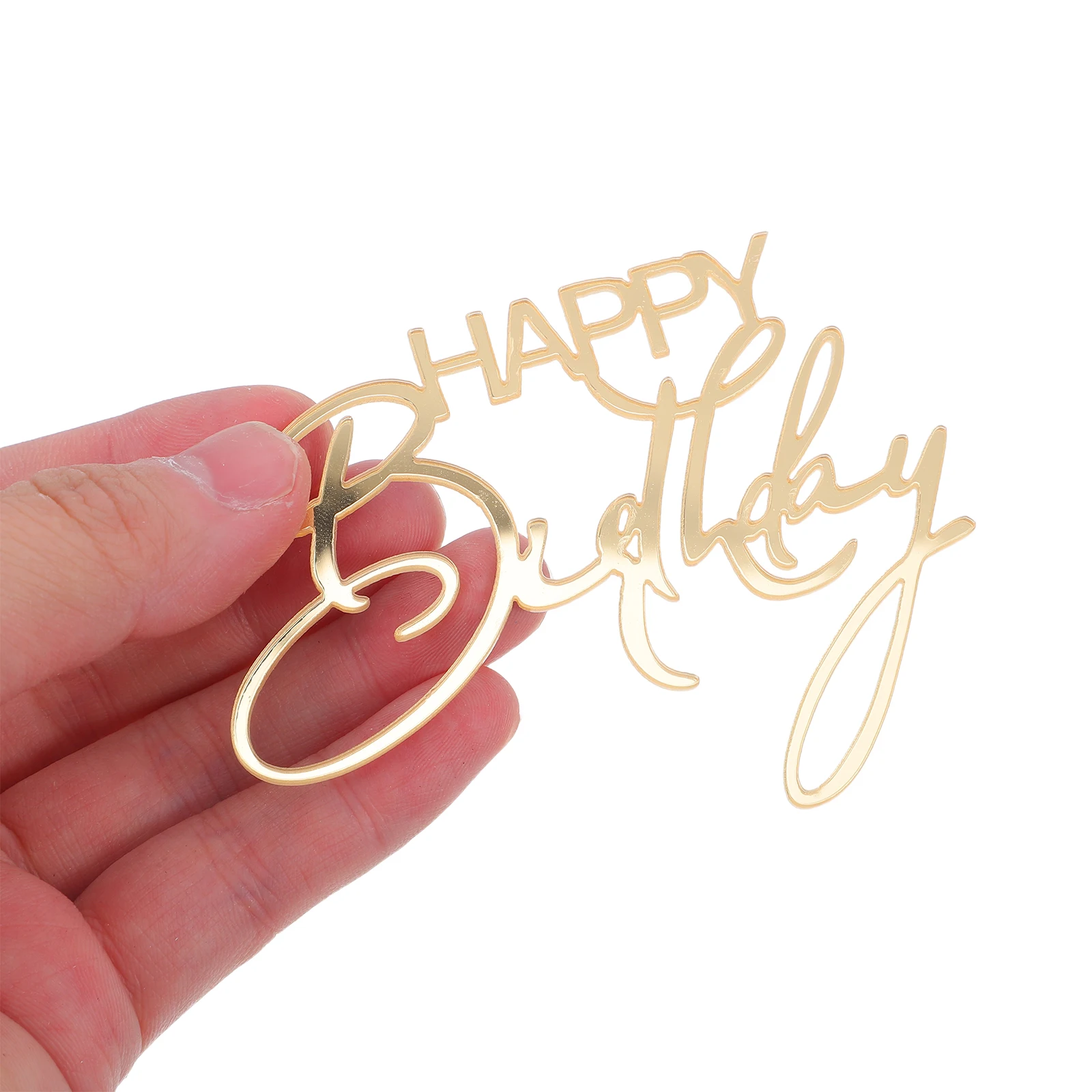 

10pcs Birthday Cake Decoration Acrylic Toppers Material Easy to Use Fun Lettering Patterns Elegant Celebration Cake