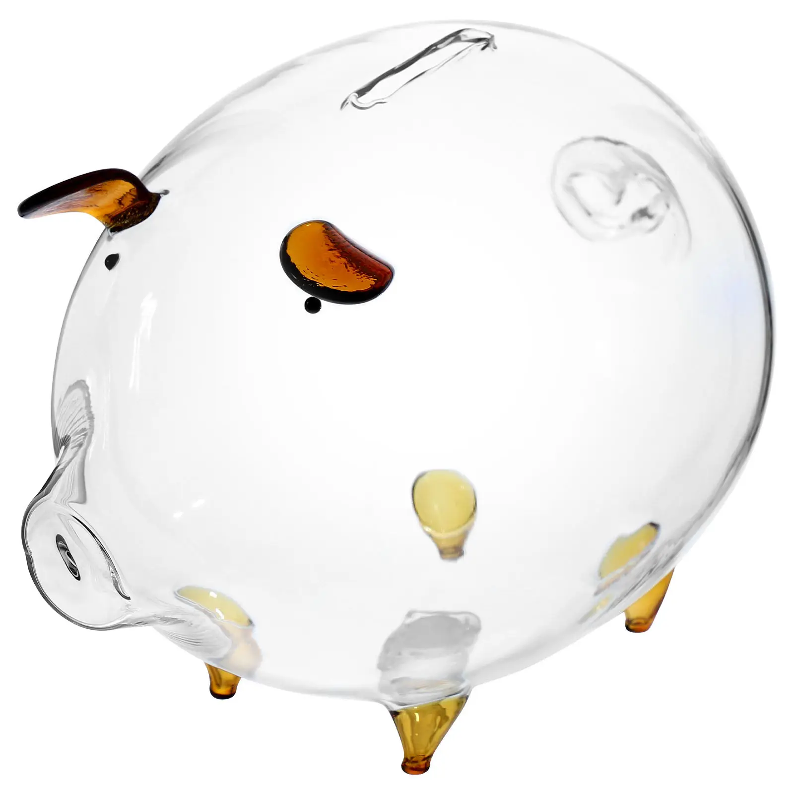 Pig Shaped Transparent Piggy Bank Glass Money Box Clear Coin Storage Jar for Daily Change Bills Savings Decorative Desktop