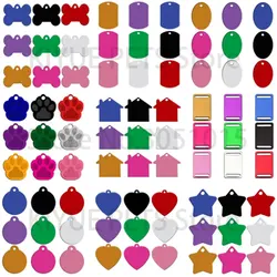KIYUE 180 MixColors 9 Shape Pet ID Tag Custom Personalized Name ID Engraved Round Bone Paw Identification Plate Charm
