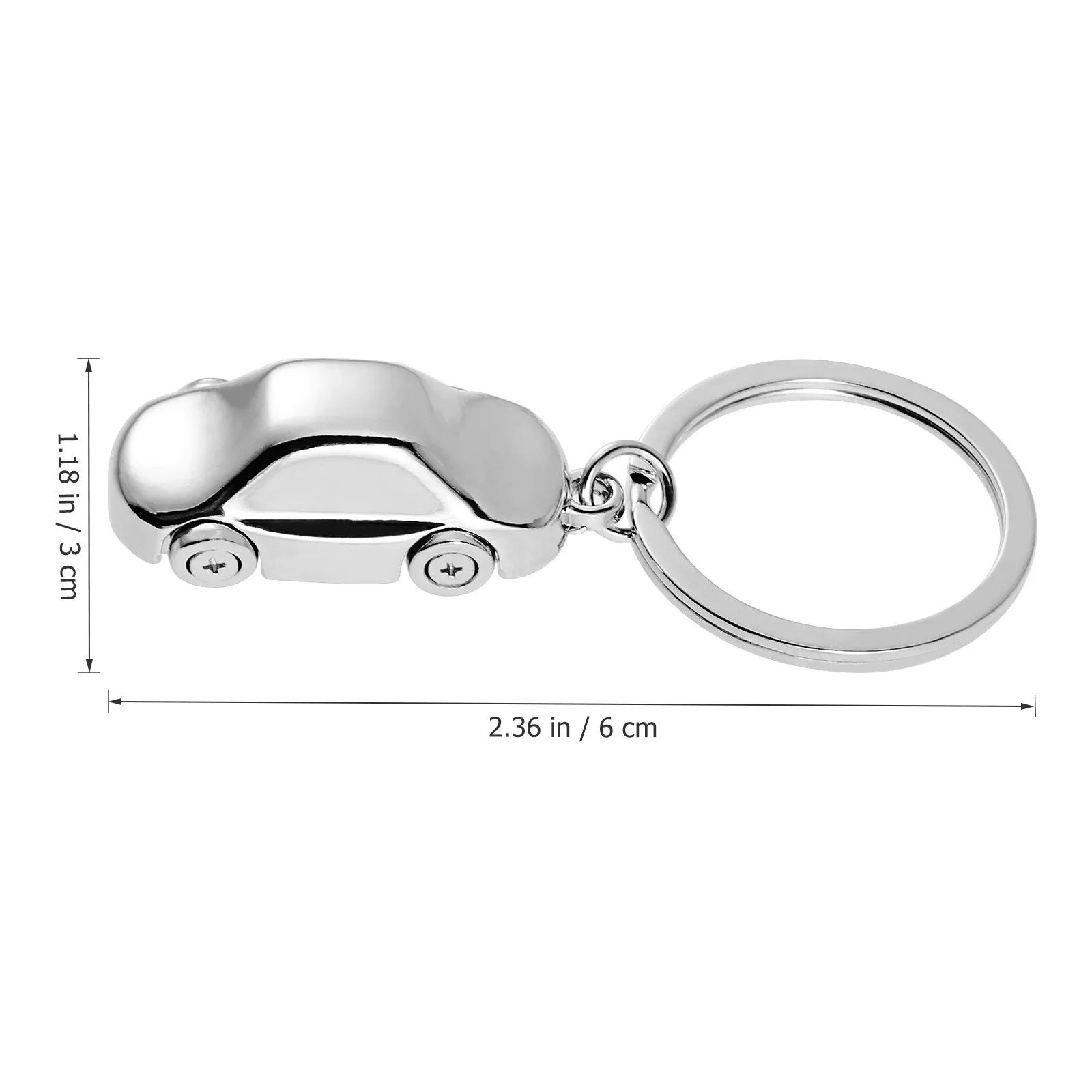 Creative Car Keychain Silver Metal Auto Shaped Key Ring Pendant Accessory Cool Gadget for Car Fans Creative Key Chain