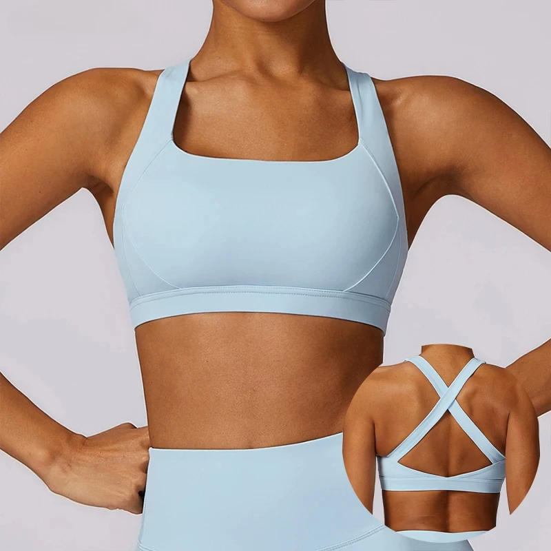 

Sports Bra Shockproof Crop Anti-sweat Fitness Top Women Yoga Bra Push Up Sport Gym Running Workout Top Soft Underwear Female