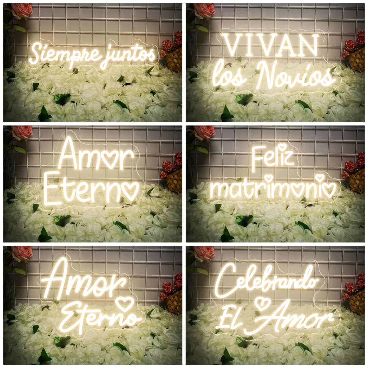 Siempre Juntos Neon Led Signs Spanish Wedding Neon Light Signs Party Room Decor Wedding Decoration Amor Eterno LED Neon Signs