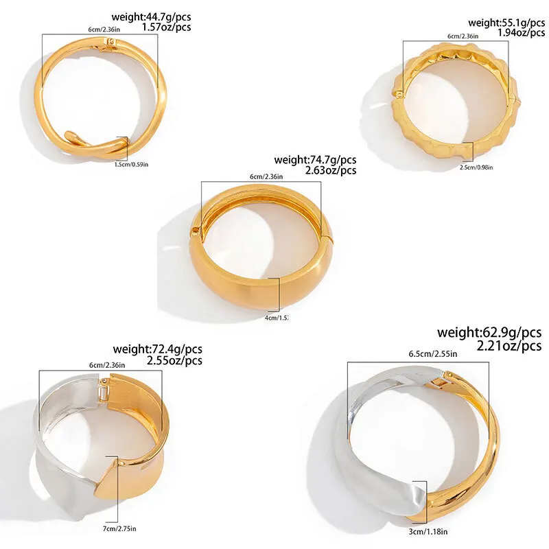 KunJoe-Bracelets de printemps géométriques irréguliers pour hommes et femmes, design hip hop, document doré, bracelet à manchette ouverte, bijoux unisexes, 6 styles, nouveau