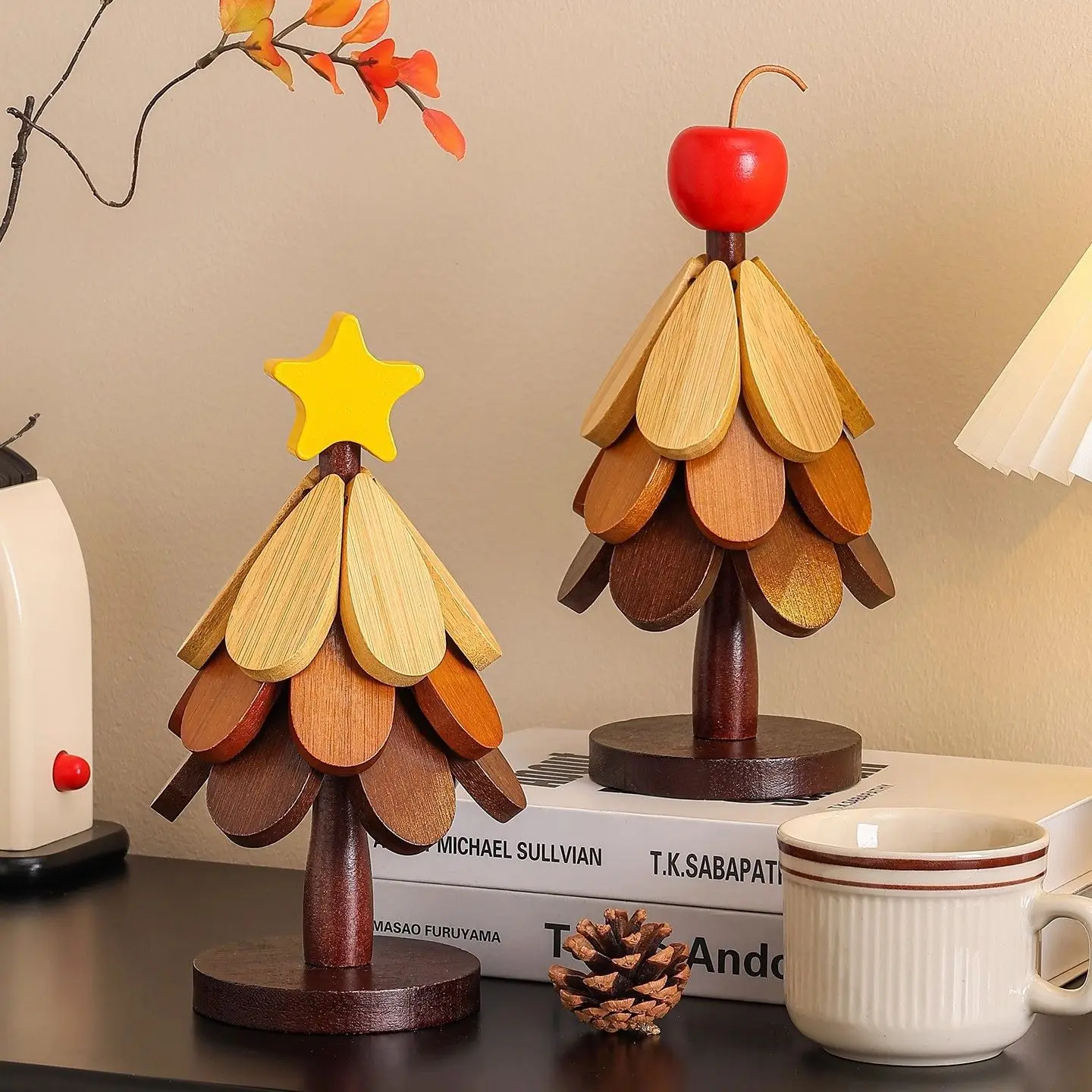 

Рождественский термоизоляционный коврик, коврик для еды, настольная подставка из массива дерева, противоожоговая, устойчивая к высоким температурам, украшение для горшка и шкафа