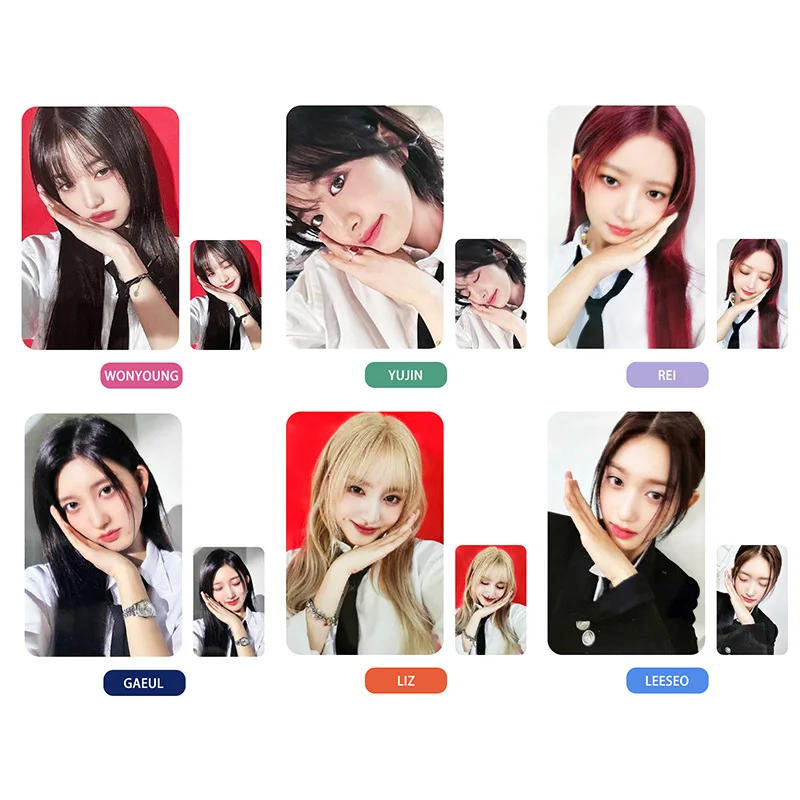 Tarjetas fotográficas impresas en HD para colección de Fans, tarjetas bonitas de Idol Lomo, Kpop IVE, nuevo álbum, regalo de alta calidad, 6 piezas por juego