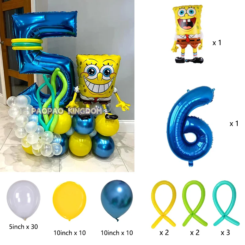 SpongeBob Schwammkopf Folienballon-Set Niedliche Cartoon-Ballons für Kinder Jungen Mädchen Geburtstagsfeier Dekorationen – Detail 24