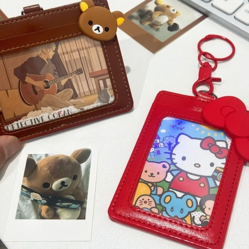 

Держатель для карт Hello Kitty, индивидуальный держатель для карт, прозрачный держатель для карт для хранения, многофункциональный практичный удобный кулон