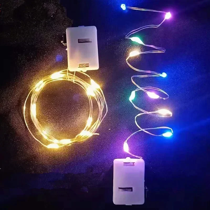 

Led Small Light Cake Bouquet Decoration Atmosphere Copper Wire Colored Light Battery Box Light String White Box String Stars