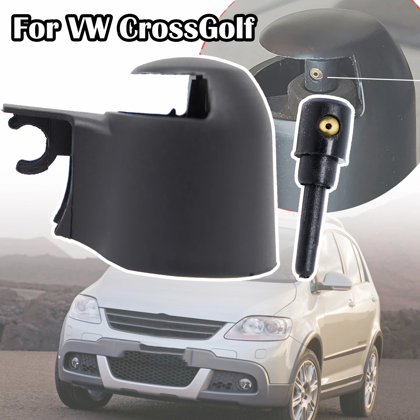 For VW CrossGolf Golf Plus Car Rear Windshield Wiper Arm Rocker Bolt Cover Cap Washer Jet Nozzle Accessories 2004 2005 - 2013