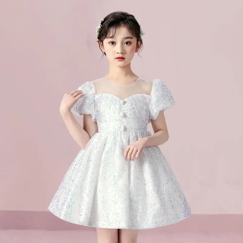 Vestido de princesa esponjoso para niñas pequeñas, vestido de moda, edición coreana, verano, 2022