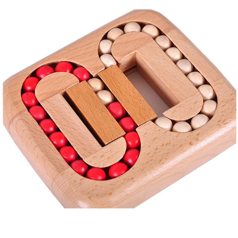 Classic Wood Game Mind Brain Teaser Beads Wooden Puzzle for Adults Children