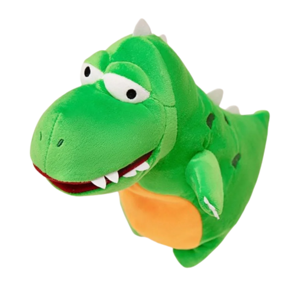 Marioneta de mano de felpa de dinosaurio interactivo para padres e hijos, simulación de dinosaurio de boca grande, muñeco de peluche para Cosplay, dibujos animados cómodos