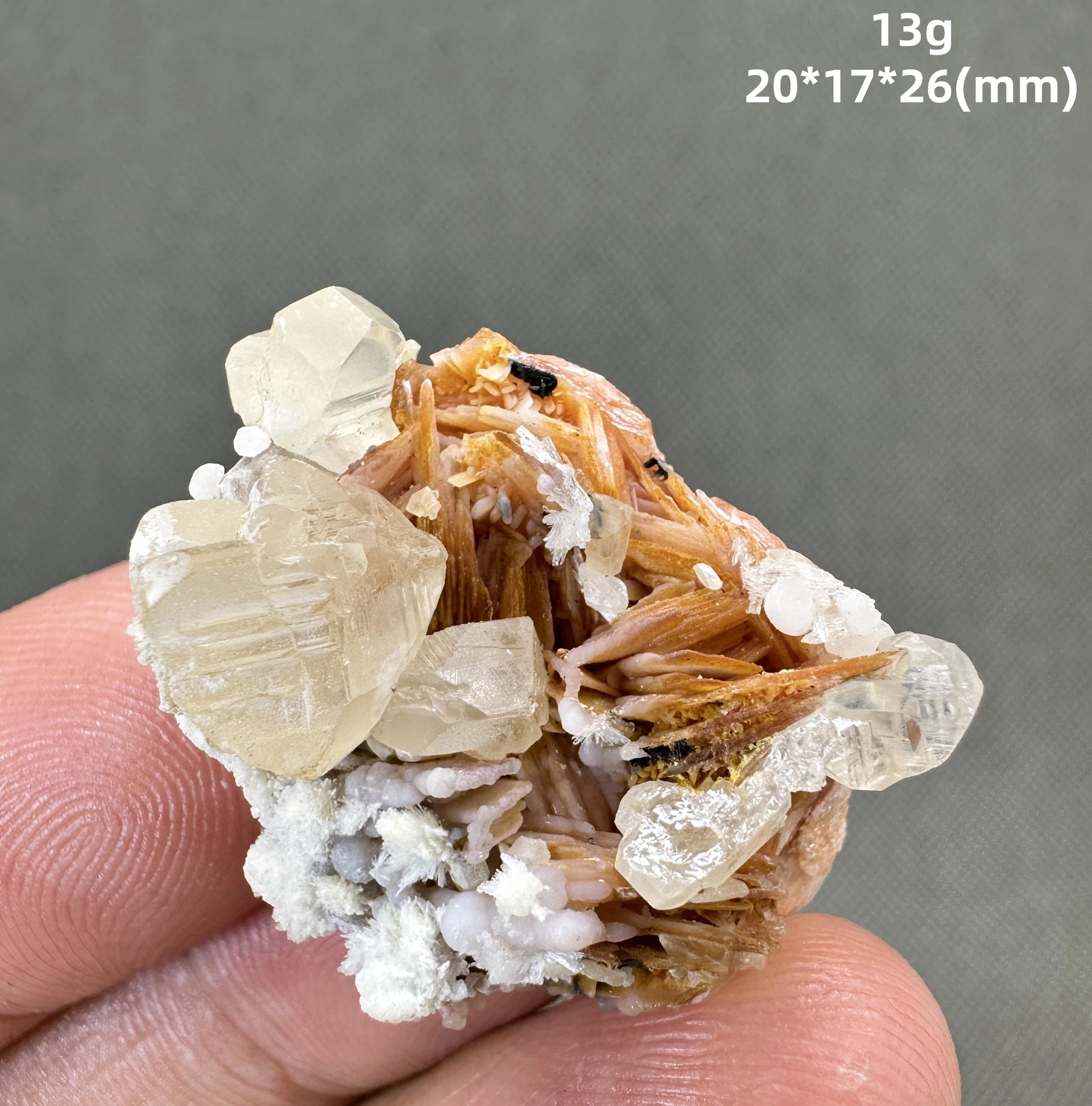 Natural Morocco Fluorescence Cerussite and Barite Symbiosis Mineral Specimens + Healing Quartz Crystals and Stones Rock Gemstone