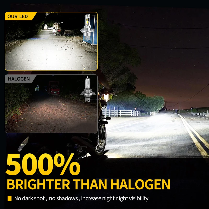 1 قطعة/2 قطعة H4 HB2 9003 السوبر مشرق دراجة نارية LED المصابيح الأمامية 20000LM 24 واط عالية الطاقة الأضواء لهوندا CB750 1970s-1990s