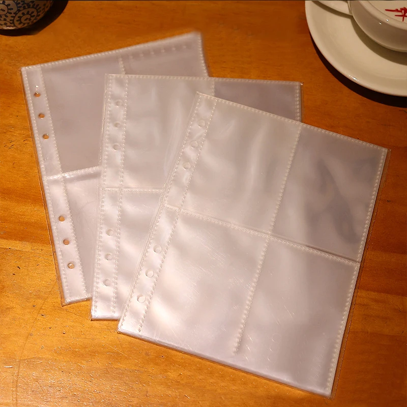10Pcs Binder Photo Booklet Inner Pages Double-Sided 4-Pocket Design 4-Panel Storage Booklet Inner Pages For Protecting Photo