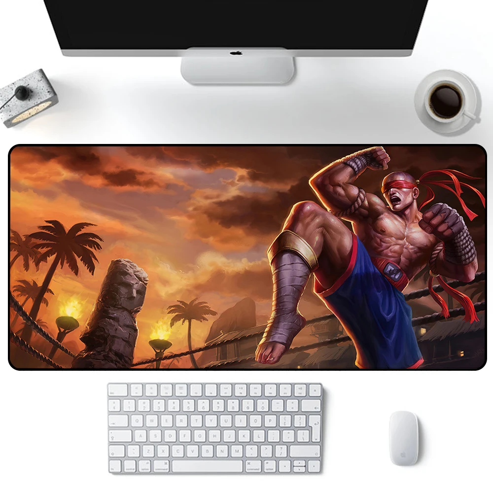 League of Legends Lee Sin tapis de souris grand tapis de souris de jeu PC Gamer XXL tapis de souris d'ordinateur tapis de clavier tapis de bureau ordinateur portable Mausepad