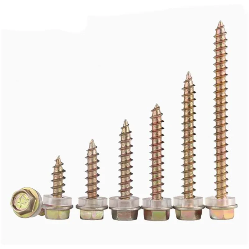 

M5 M6 Zinc Plated Steel External Hexagon Flange Head Self-tapping Screw With PVC Washer Gasket
