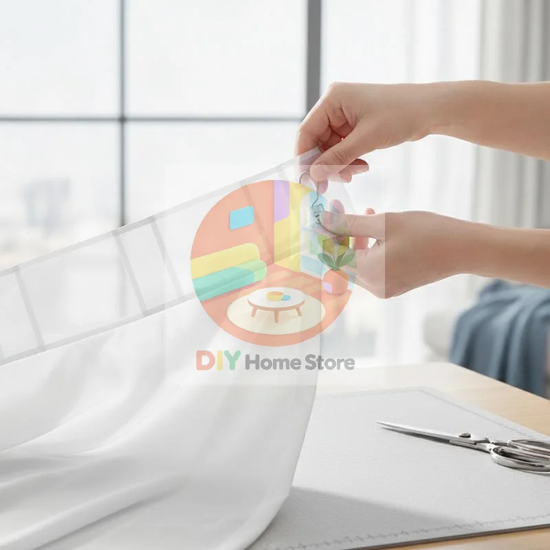 Transparent Pleated Curtain Tape Durable Nylon Folding Hanging Strips Easy Install for Home Curtain DIY Making Sewing Tools