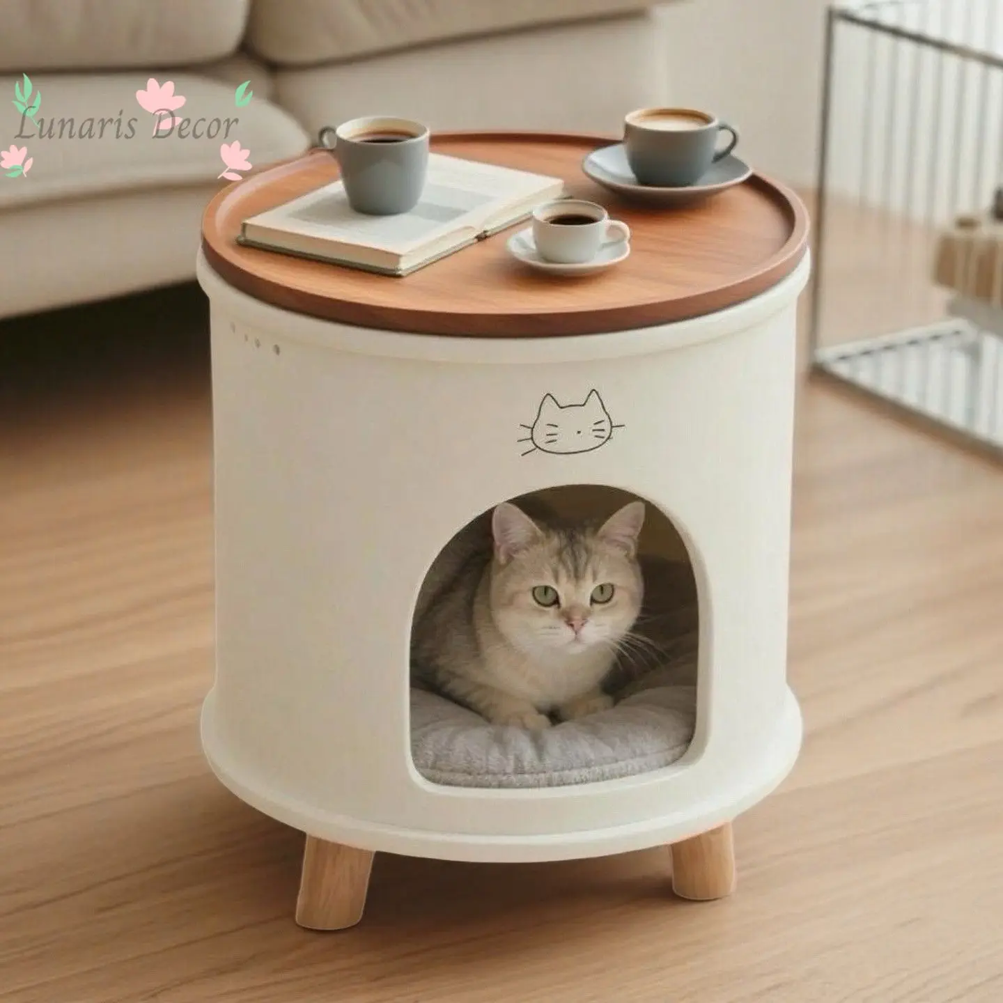 Internet Famous All Seasons Pet Cat Bed Multifunctional Coffee Table Style Indoor Cat House for Kitten Cats