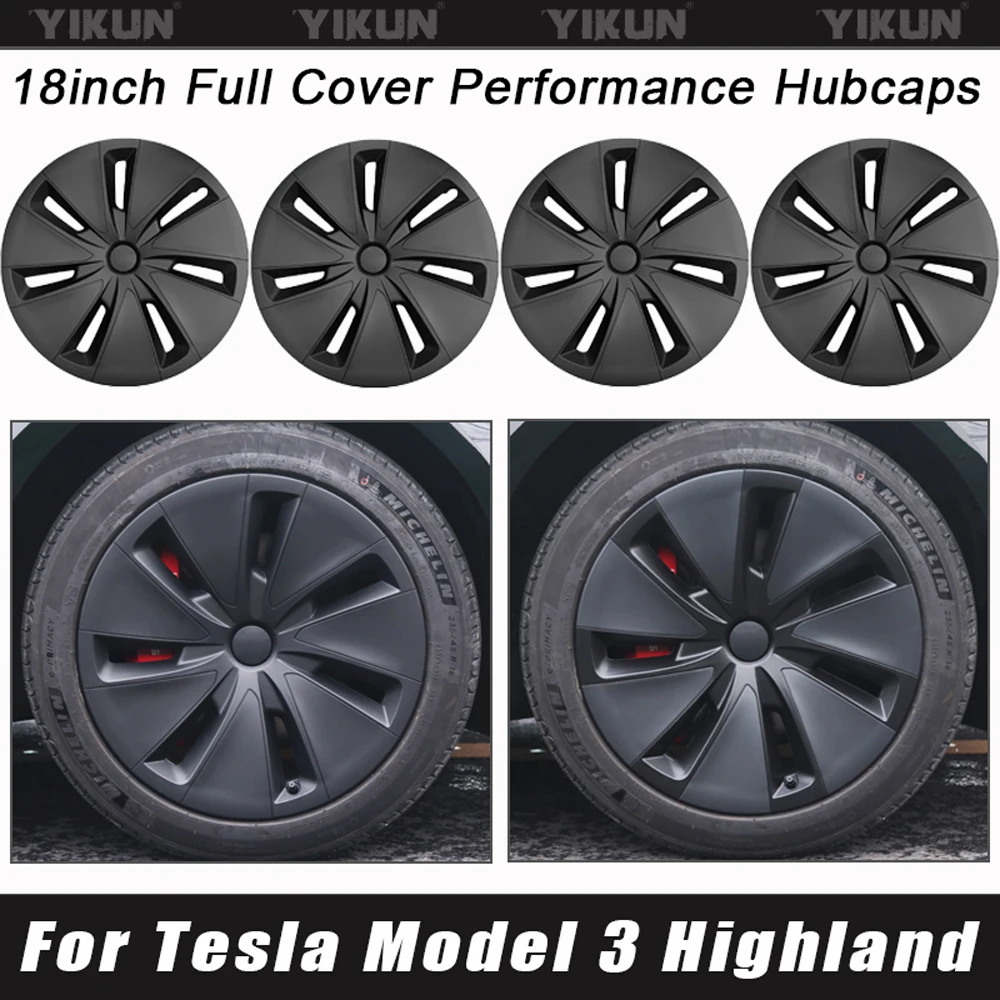 

Крышка ступицы автомобиля для Tesla Model 3 Highland 18 дюймов 2025 Performance, колпачок колеса, детали полного обода, аксессуары, крышка колеса, 4 шт.