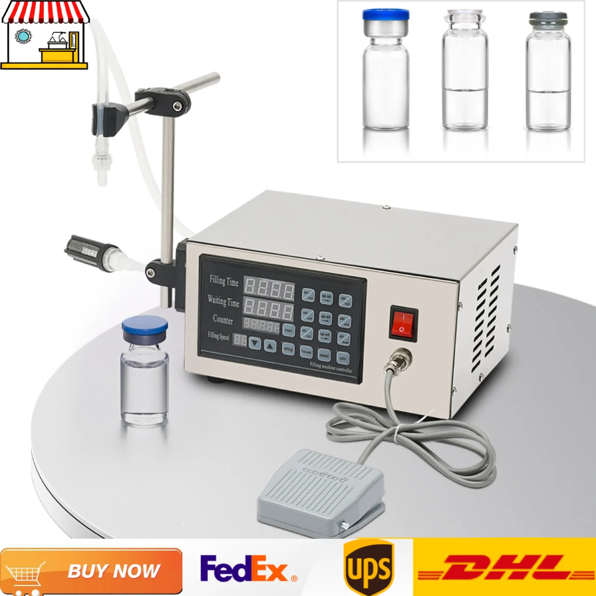 Riempitrice per liquidi da 5 ml - 1000 ml |   Macchina imballatrice elettrica per barattoli di bottiglie di latte, succo di profumo, acqua, controllo digitale elettrico