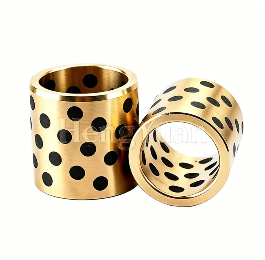 Graphite Inlaid Copper Sleeve M40 M45 Anti-friction Oilless Self-lubricating Bronze Bearing Outer OD:45-65mm Length:10-160mm