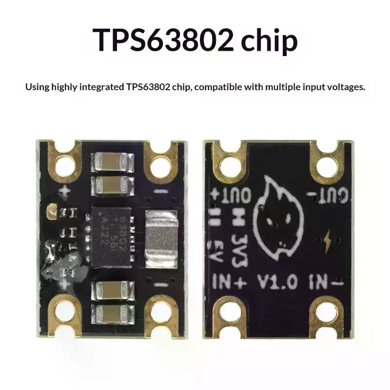 TPS63802 Mini Lithium Battery -Boost Module DC 1.8-5.5V Input 2A/1A 3.3/5V Boost Output Battery Boost Module
