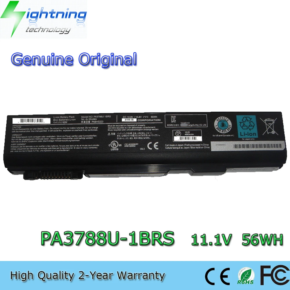 Brand New Genuine Original PA3788U-1BRS 11.1V 55Wh Laptop Battery for Toshiba Tecra A11 M11 P11 Series PA3786U-1BRS PA3787U-1BRS