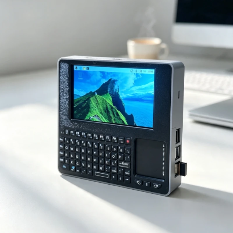 New Raspberry Pi5 Handheld Console Custom Wired 5-inch IPS LCD Screen Front Facing Mouse Touchpad 3D Printing PETG Accessories