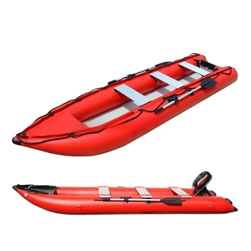 

14' Kayak Canoe CE PVC Inflatable Rubber Kaboat Inflatable Speed Rowing Motor Boat