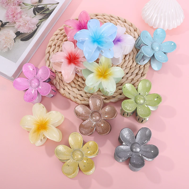

1/6/7/13Pcs Egg Flower Scratch Clip Colorful Flower Hair Clips For Daily Commuting, Dating, Sports, Party And Other Occasions