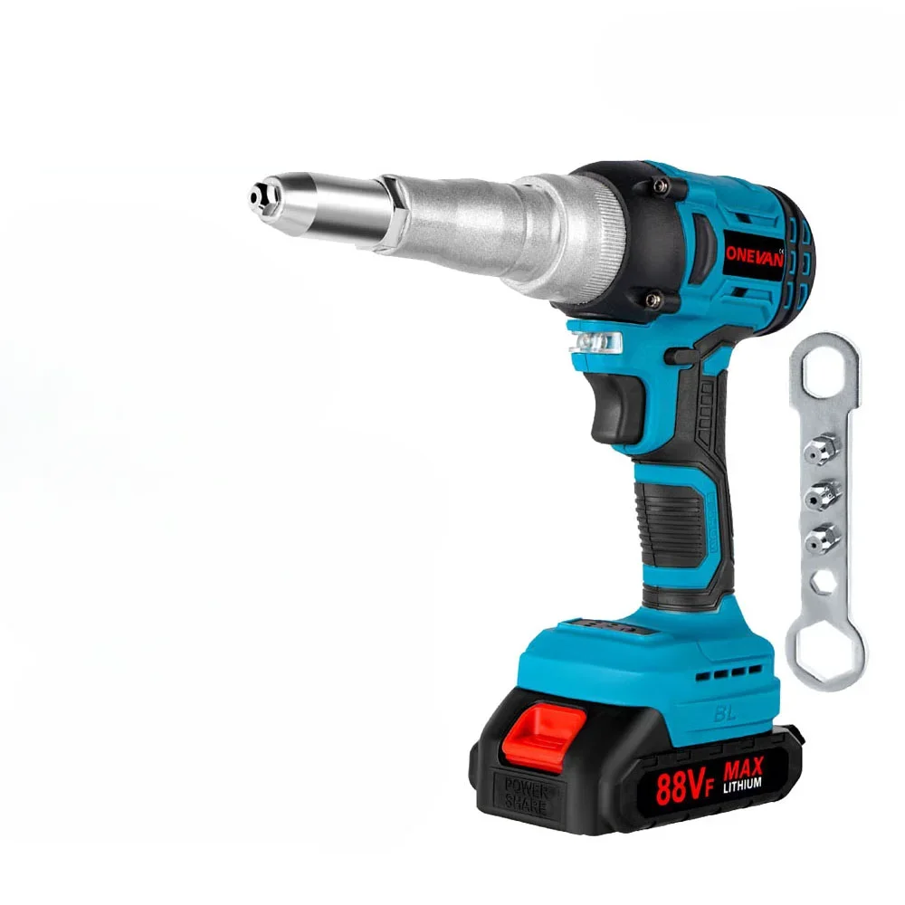 

A For 720W 20000N Brushless Electric Rivet Gun Cordless Rivet Nut Gun Drill Power Tools For Makita 18V Battery